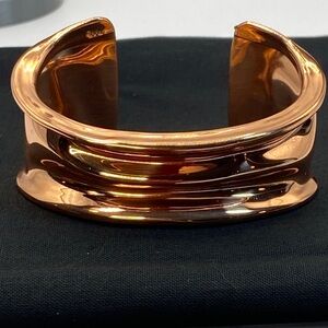 Vintage Rose Gold Cuff Drapery Style Bangle Bracelet